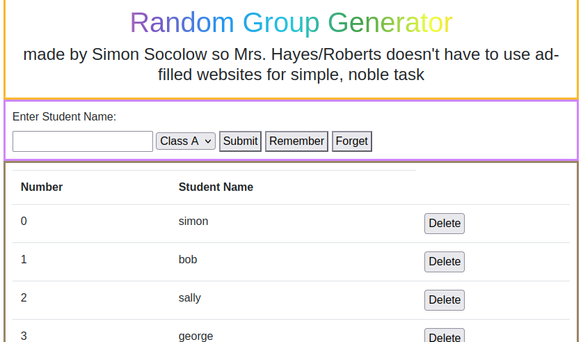 Random group generator website